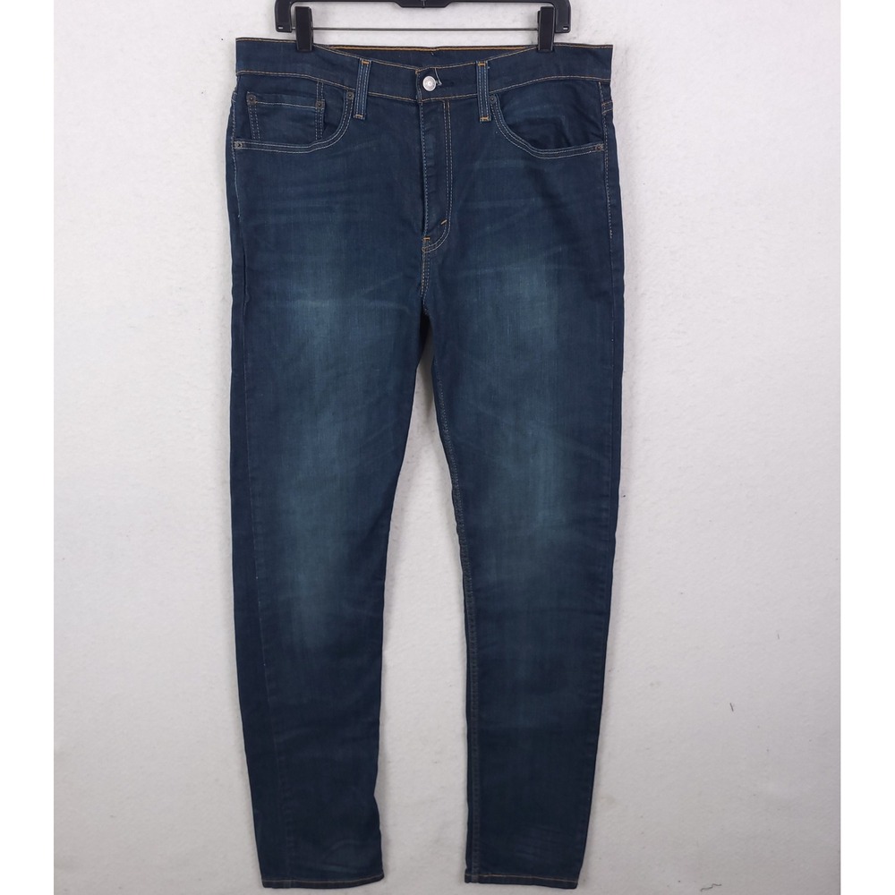 Levi's 502 Tapered Jeans Mens 36x34 Dark Wash Indigo Stretch Denim 59684-0003